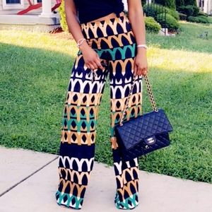 ZARA flowing high waist print pants